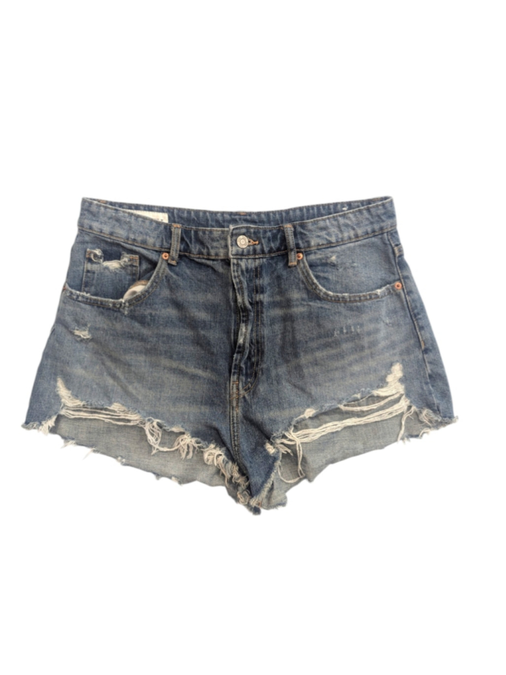 Zara Blue Denim Jean Shorts High Rise Size 10
